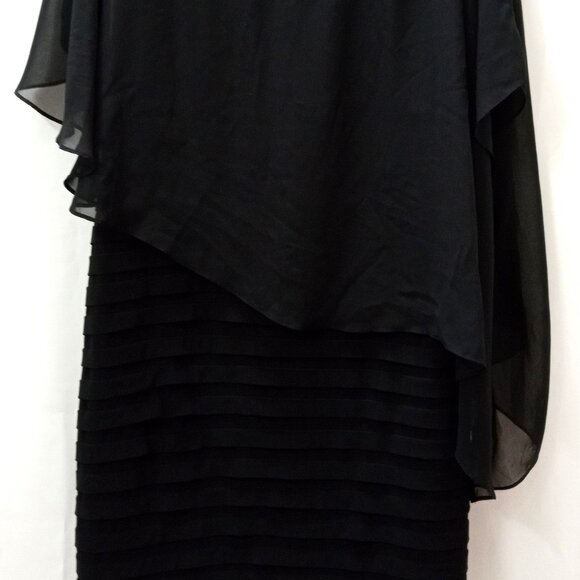 Scarlett Black Sleeveless Dress  with Sheer Shawl Size 18 - Picture 4 of 11